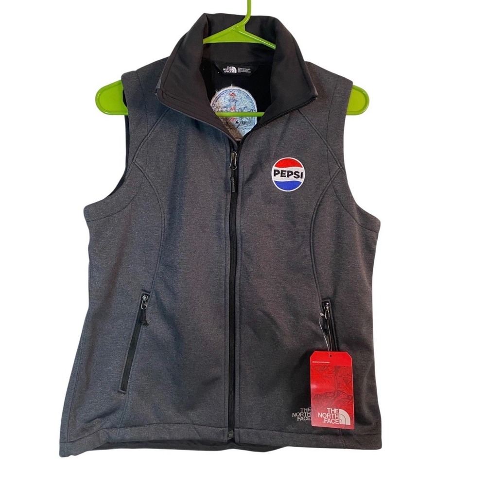 The North Face Ridgwall Vest Womens M Dark Grey Pepsi Logo Full Zip